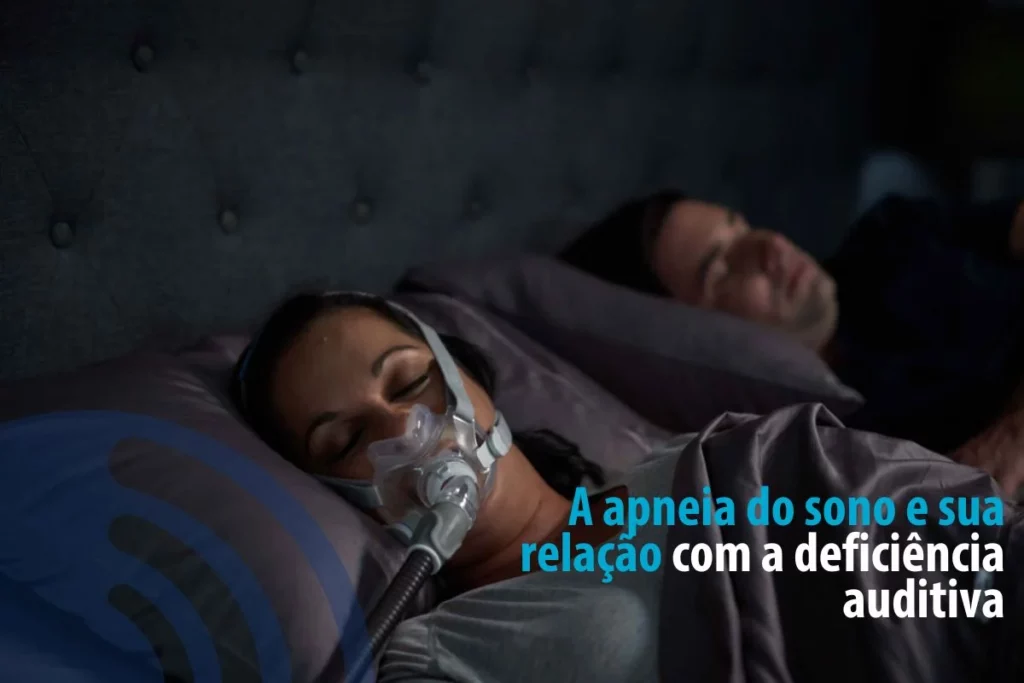 mulher dormindo com mascara cpap da microsom e um homem ao lado